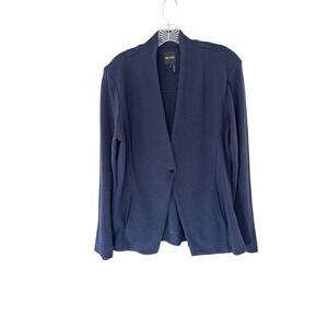 Nic+Zoe‎ Sweater Blazer Navy Blue V-Neck Soft Cozy Office Career Work Large